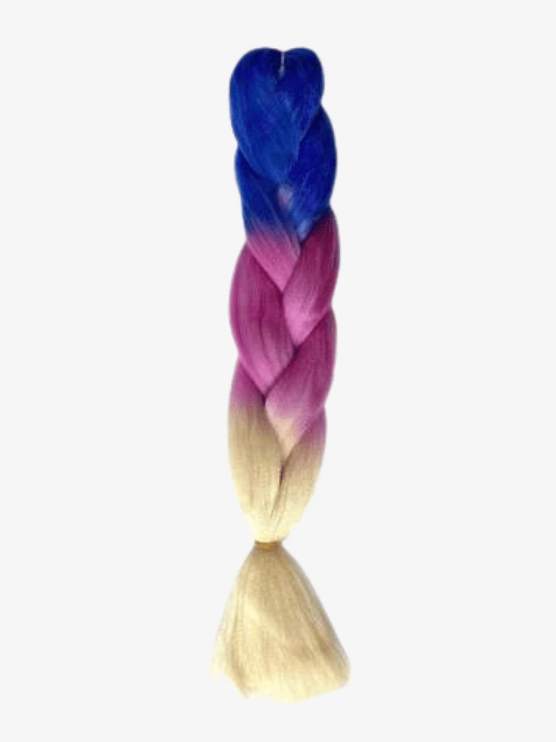 Warkoczyki do włosów ombre granat+fiolet+blond